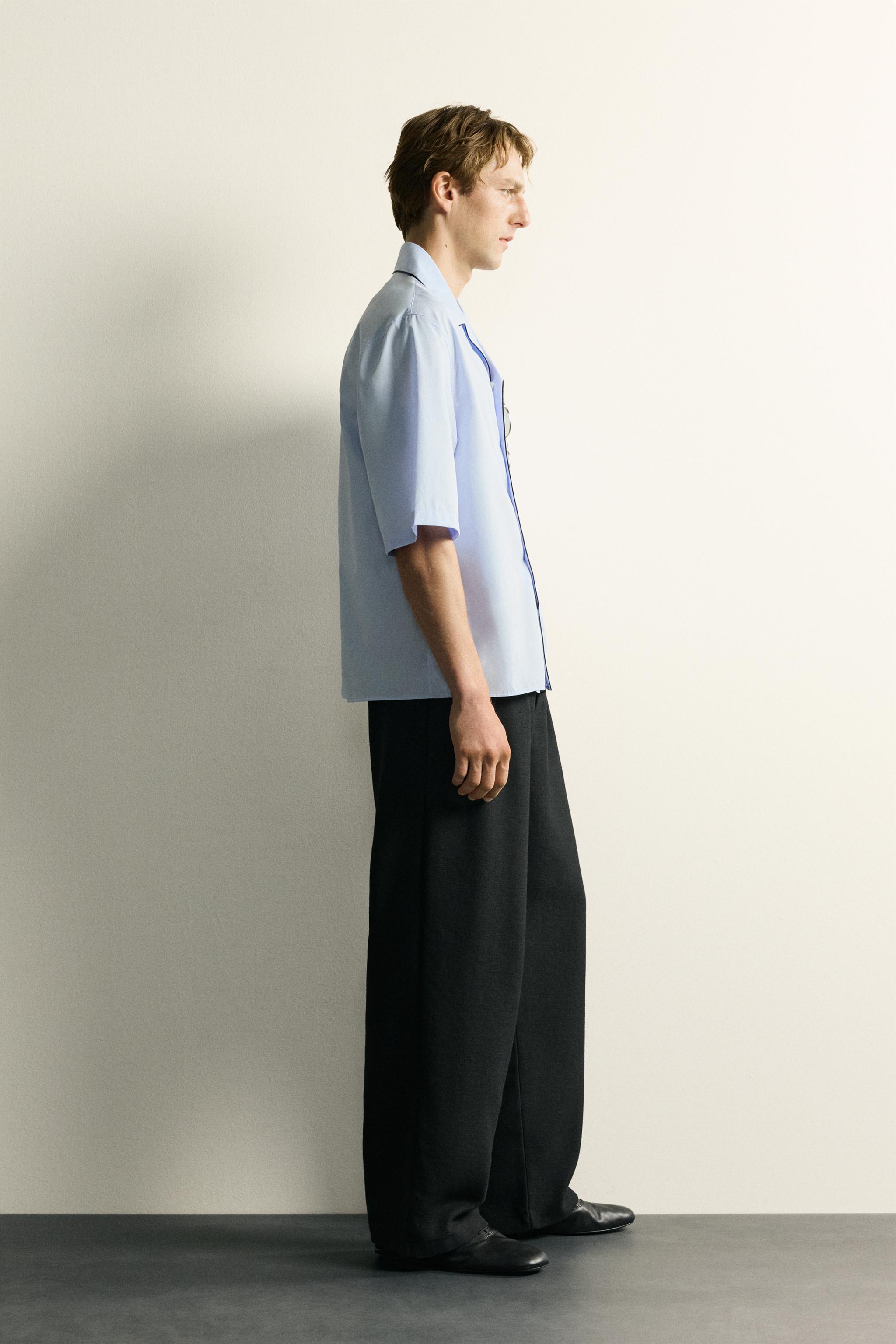 CONTRASTING PIPING RELAXED FIT SHIRT